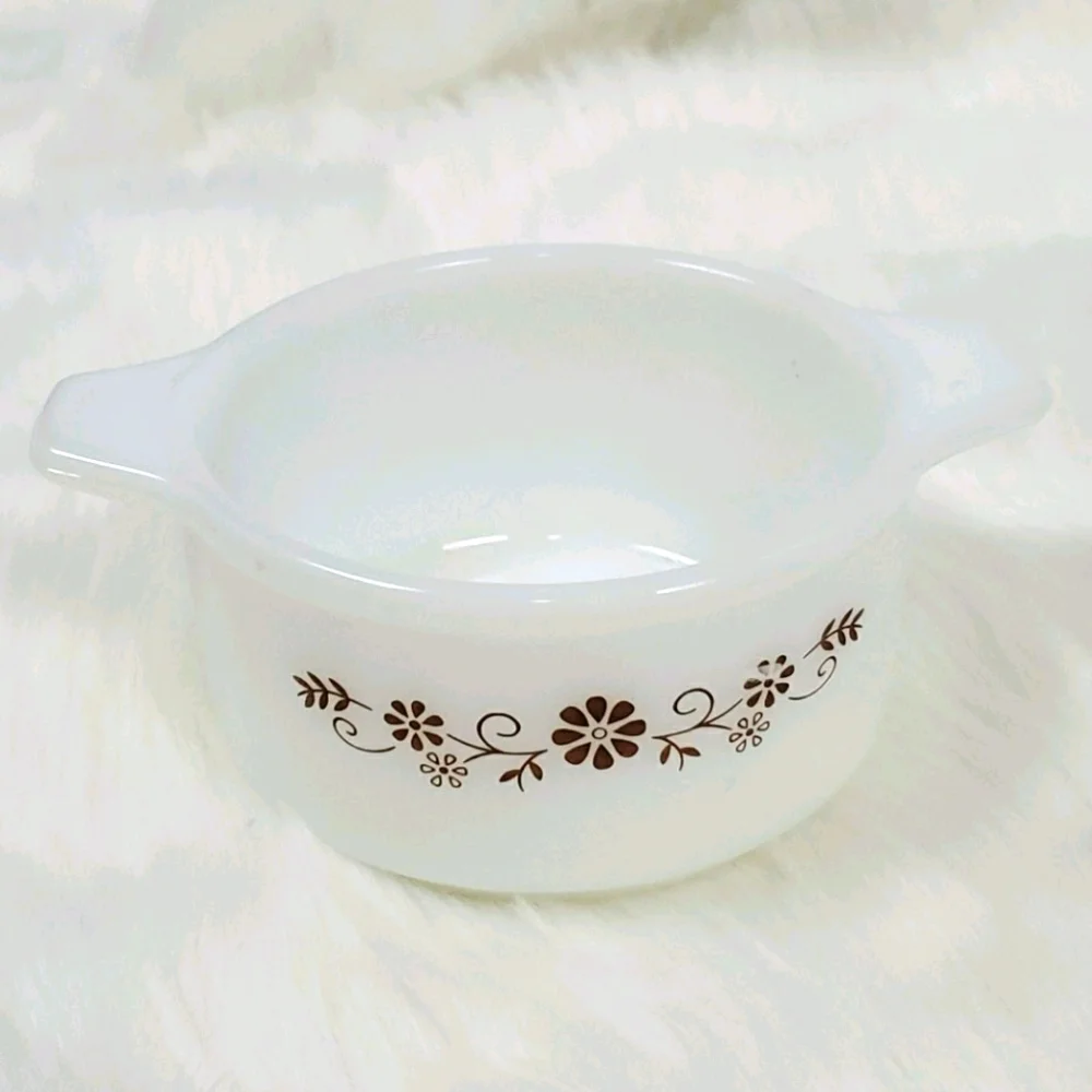 Vintage Pyr O Rey Dynaware Daisy Mine Casserole Dish Brown Retro Stoneware